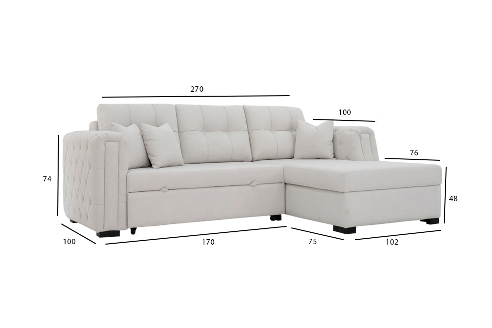 L Shaper Storage Sofa Bed