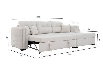 L Shaper Storage Sofa Bed